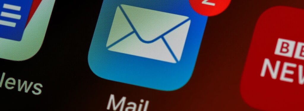 Email marketing on laptop