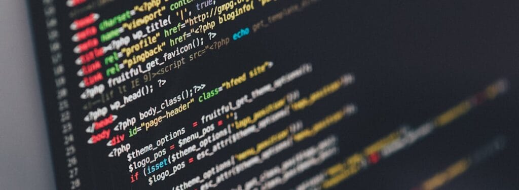 Code editor on screen