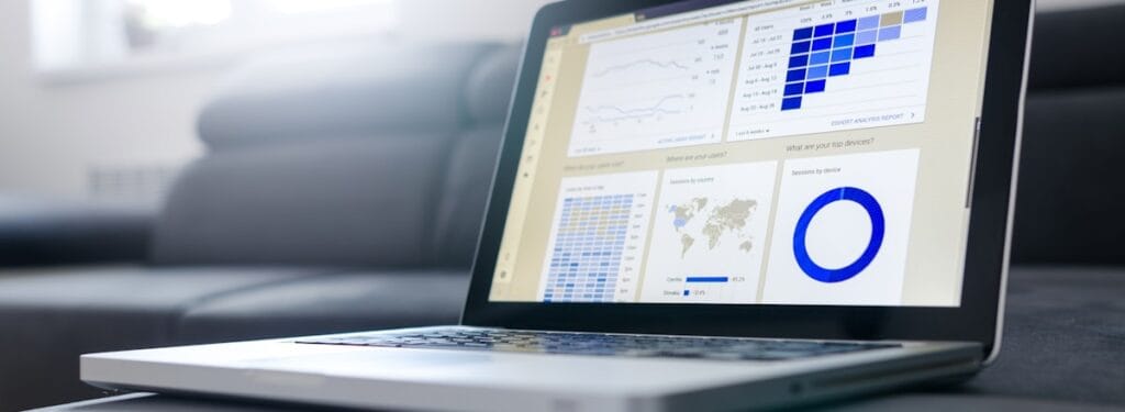 Search analytics on laptop
